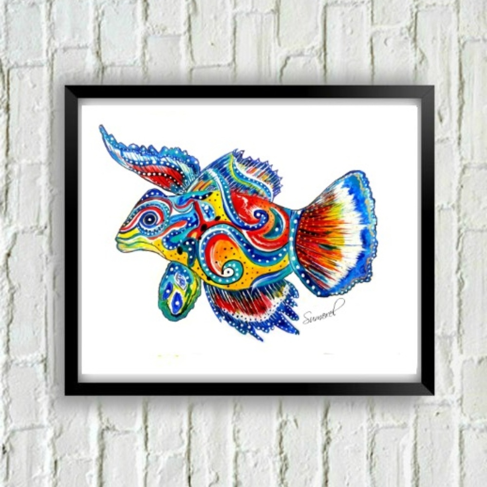 8" x 10" Fish Art Print Signed by Artist